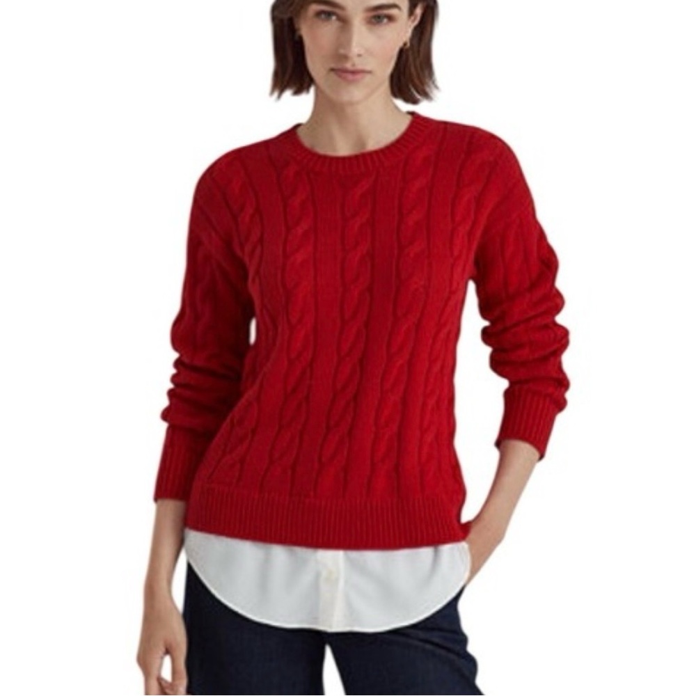 Talbots Vibrant Red Crewneck Sweater
